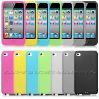 FOR APPLE IPOD TOUCH 4TH GEN 7 SILICONE CASE SKIN+SCREEN PROTECTOR 