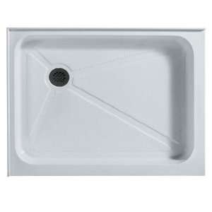   Shower Base Drain Location Left Hand Side, Size 32W x 48D Home