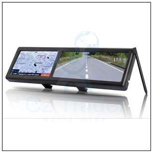 Car Rearview Mirror 4.3 Inch touch screen GPS Navigator w/ Bluetooth 