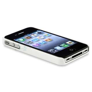 Accessory For ATT iPhone 4 4S 4G 4GS Black+White Chrome Stand Skin 