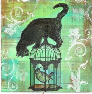 CAGE and Bird 2 unmounted rubber stamps by Cherry Pie  