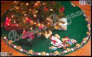 Bucilla Santas CHRISTMAS COOKIES Felt Tree Skirt Kit  