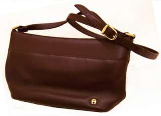 Etienne Aigner™ Classics QR Hobo Brown Leather Handbag   Mint 