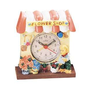  Teddy Bear Flower Shop House Alarm Clock