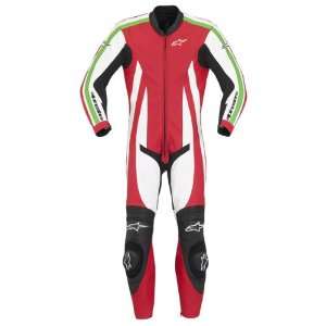 One Piece Monza Race Suit Red/White EURO Size 60 Alpinestars 315550 