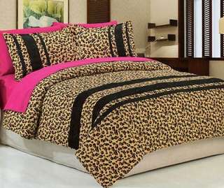   Red Wildlife Giraffe Bed Luxuary Comforter Bedding Set Euro Sham King