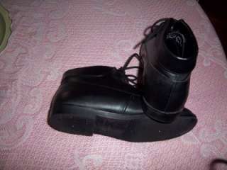 Black leather Pioneer Prairie cuff Ankle BOOTS size 6  