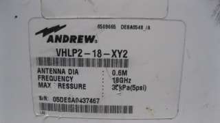 ANDREWS VHLP2 18 XY2 RADIO ANTENNA 18GHZ  