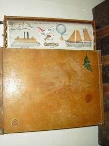 Antique Childs Oak Writing or Lap Desk~The Chautauqua Equipment Scroll 