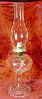 Antique EAPG Ribbed Base Kerosene Lamp  