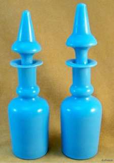   of Antique Portieux Vallerysthal Blue Opaque Milk Glass Scent Bottles