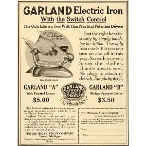 1916 Ad Antique Garland Electric Iron Ironing Detroit 
