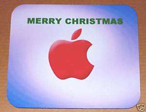 Apple Computer Logo Merry Christmas Mouse Pad  