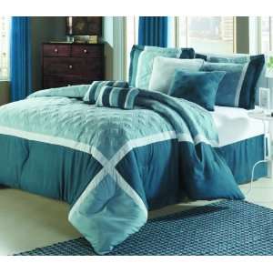   Piece Blue / Aqua Comforter Set, Queen Size