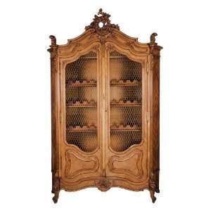   French Walnut Armoire Into Wine Cabinet Rack Furniture & Decor