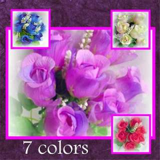   Silk Flowers, Organza Roses, 12 bushes wedding ARTIFICIAL ARRANGEMENTS