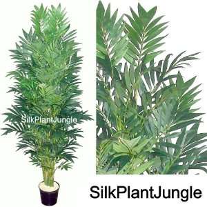  Silk Artificial Potted Double 6 foot 9 inch Bamboo Palm Tree 