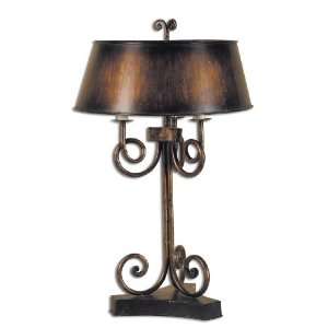   Inch Skyler Table Lamp In Gold Leaf Undercoat w/Heavy Dark Gray Wash