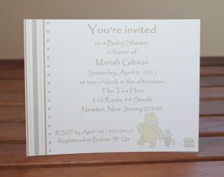 50 Classic Pooh Baby Shower Invitations   Personalized  