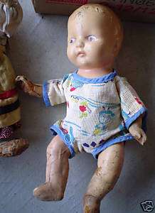 Vintage 1920s Composition Baby Boy Doll LOOK  