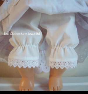 DOLL CLOTHES fits 15 Inch Baby Dolls White Lace Bloomers  