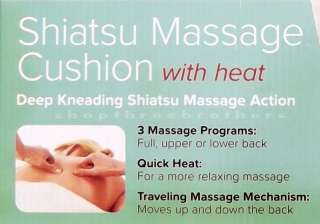 New HoMedics Back Massage Shiatsu Heat Massaging Cushion Deep Kneading 