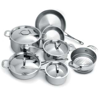 Cuisinox Elite 11 pc Multi Clad Cookware Set with Stainless Steel or 