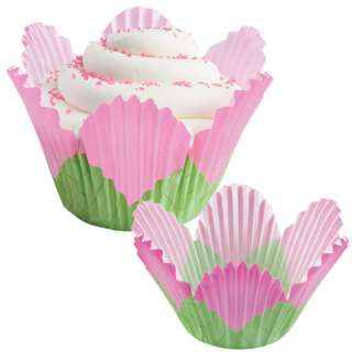 Wilton Pink pastel Petal baking cups cupcake NEW  