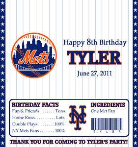 NY METS CANDY WRAPPERS / BIRTHDAY PARTY FAVORS  
