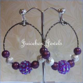   Crystal Stardust 1.7w Hoop Earrings Basketball wives(C402)  