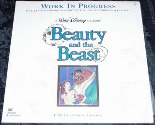 Disney BEAUTY AND THE BEAST Work In Progress Laserdisc  