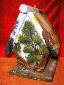 Hand Painted Crafted Birdhouse Country Lake Wood Gift 17  