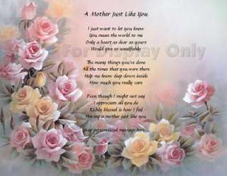 Gift for Mom Personalized Poem Birthday Mothers Day Or Christmas Gift 