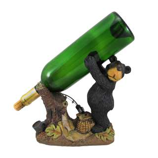Adorable Black Bear Fisherman Wine Bottle Holder  