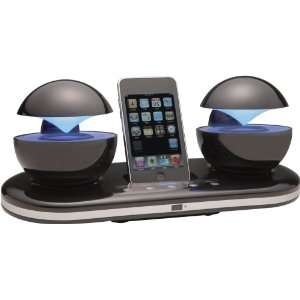 Speakal iCrystal Stereo iPod Docking Station with 2 Speakers (Black)