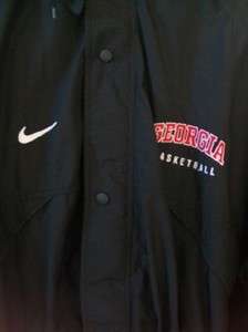 Nike Georgia Basketball Black Nylon Hooded Coat Size 2XT  