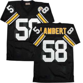   Steelers #58 Jack Lambert Sewn Black Throwback Mens Size Jersey  