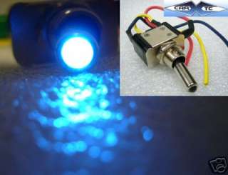 CHROME Toggle Switch with LED BLUE 12v Car Neon / Leds  