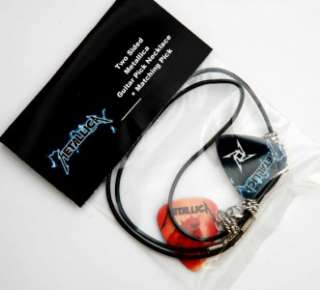 Metallica Guitar Pick Black Leather Necklace + Pick  