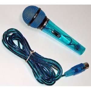   ACRYLIC NEON BLUE DYNAMIC MICROPHONE W/ 10 CABLE Musical Instruments