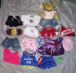 Build A Bear Clothes Lot & Bonus Bear Plush  