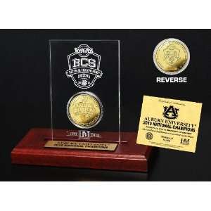  24KT Gold BCS Champions Coin in Etched Acrylic Display 