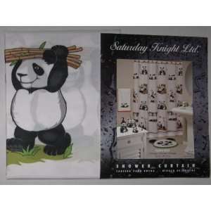  Panda Bears Fabric Shower Curtain