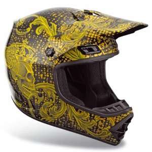  Bell MX 1 Gold Skull Full Face Motocross Helmet 2010 
