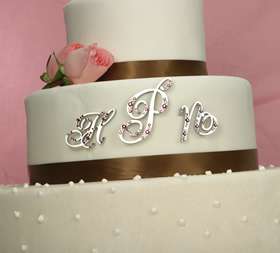 Monogram Crystal Letter Wedding Cake Topper  