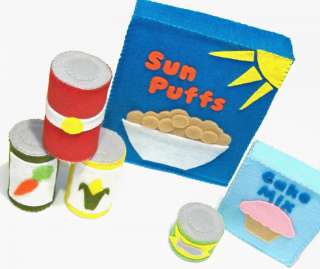 Cereal Box Canned Goods Can Felt Play Food Pattern  