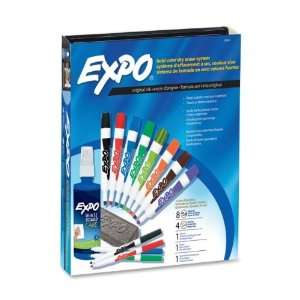 Expo Compact Dry Erase Marker Kit,Chisel Marker Point Style   Black 