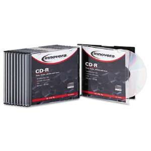  CD R Discs, 700MB/80min, 52x, w/Slim Cases, Blank Surface 