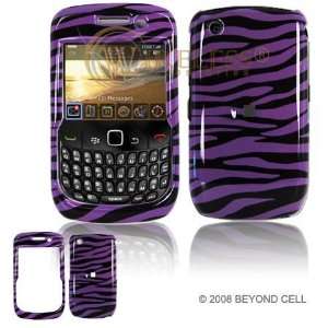 BlackBerry Gemini 8520/Curve 8530 Cell Phone Purple/Black Zebra Design 