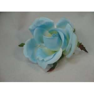  Small Baby Blue Rose Bud Hair Flower Clip  30% off 